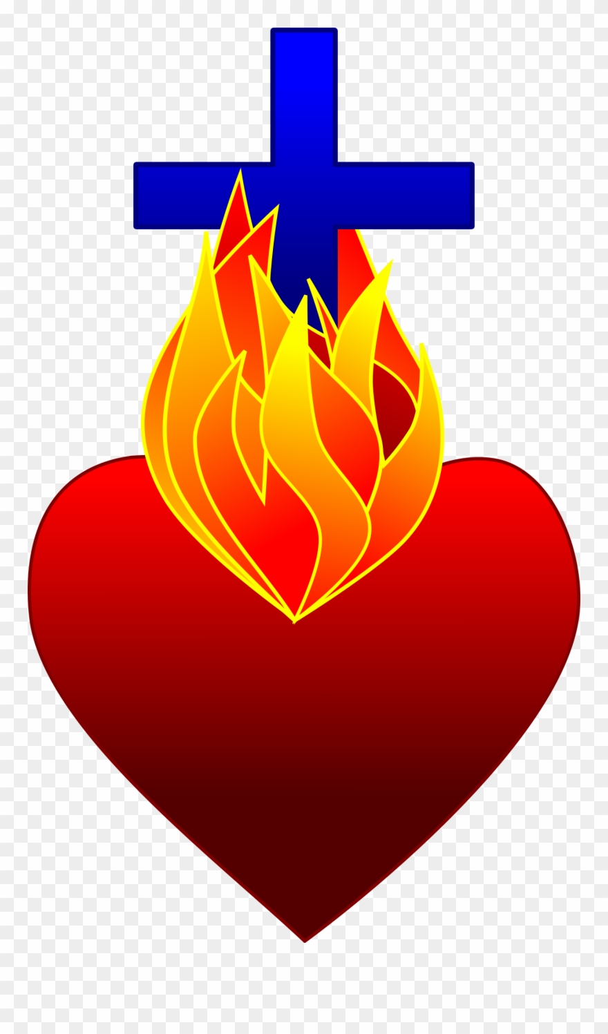 Fire Cliparthot Of Sacred And Ⓒ - Catholic Heart On Fire - Png Download