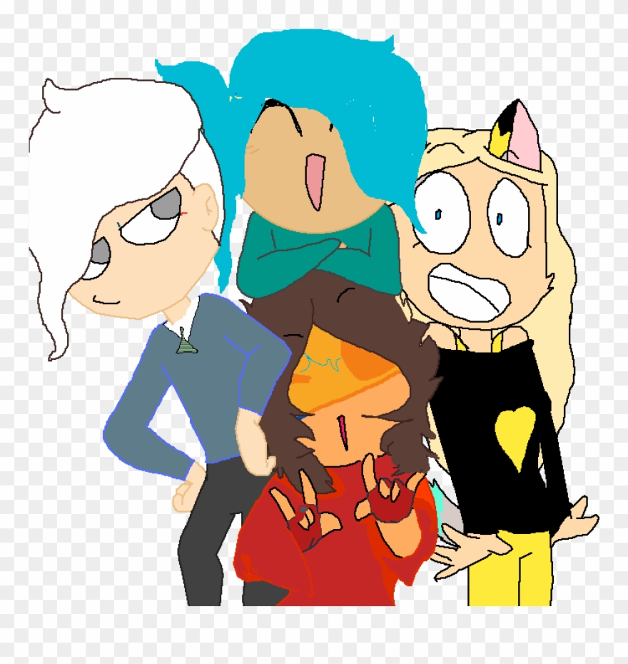 Me,draco,luna,and Harry - Cartoon Clipart