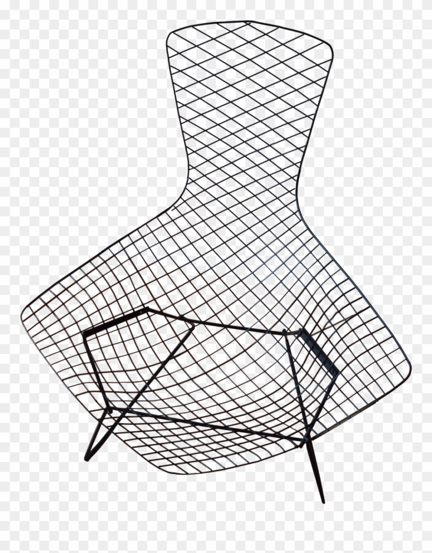 Knoll Bertoia Black Metal Bird Chair On Chairish - Bird Chair Clipart