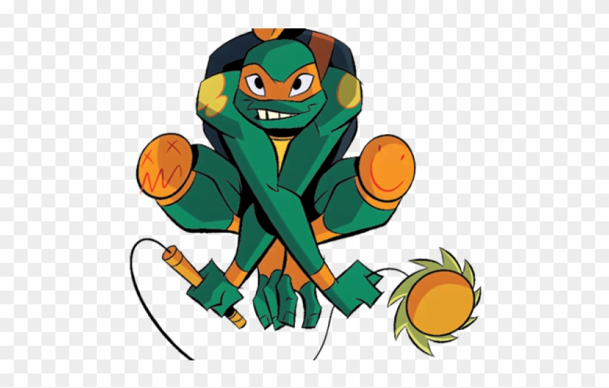 Ninja Clipart Michelangelo - Rise Of The Tmnt Mikey - Png Download