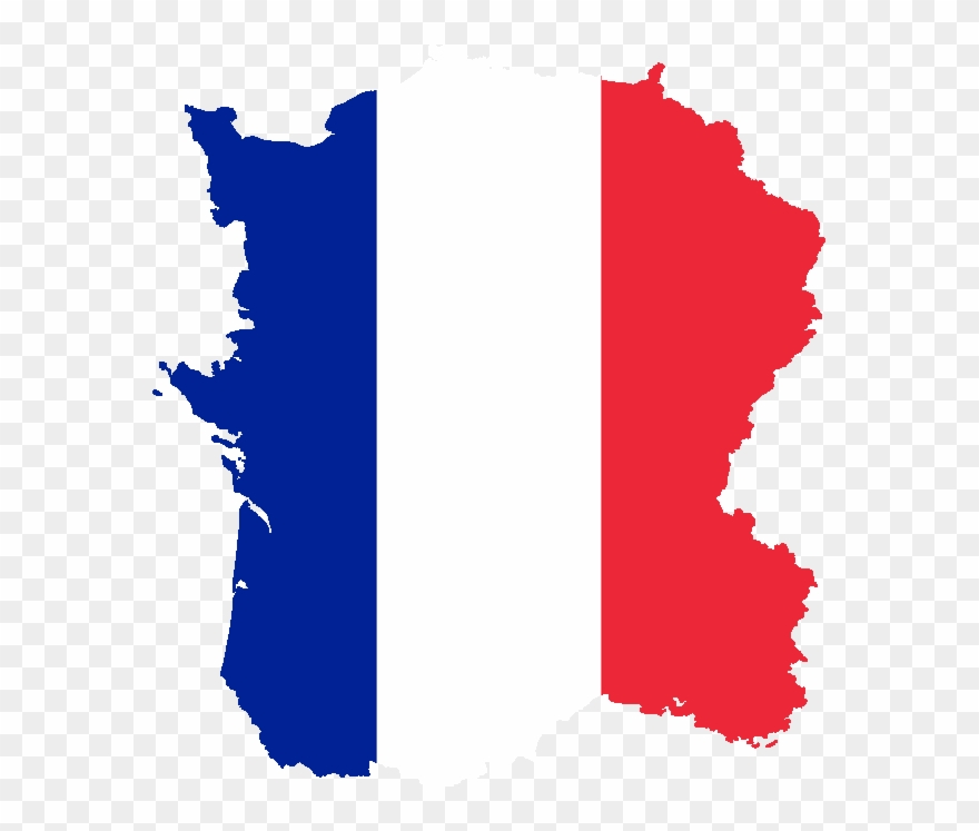 Flag Map Of France - France Clipart