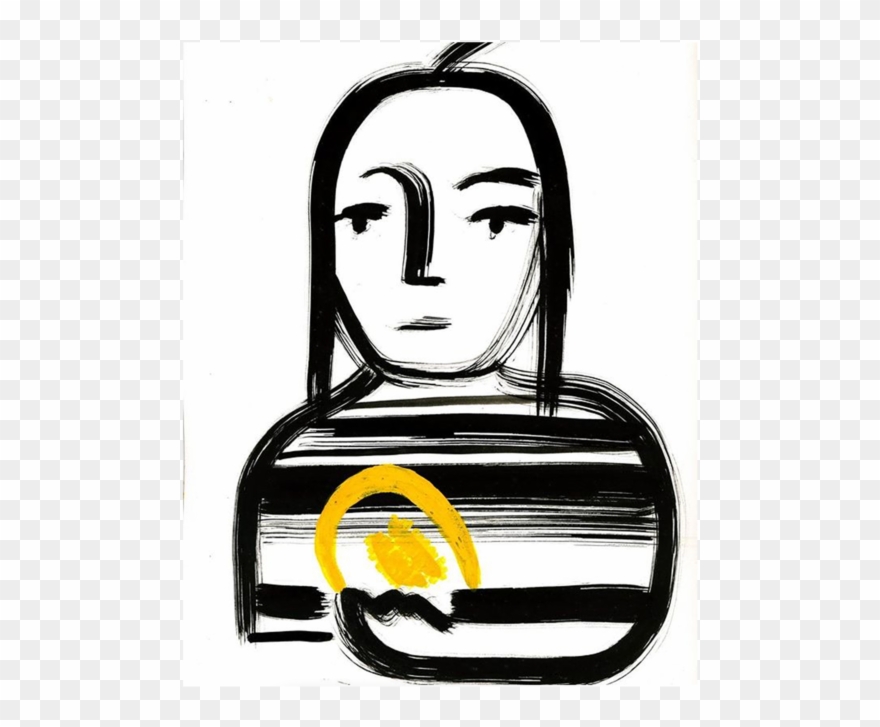 Portrait Illustration By Julia Aumann No Bad Thought - Sketch Clipart