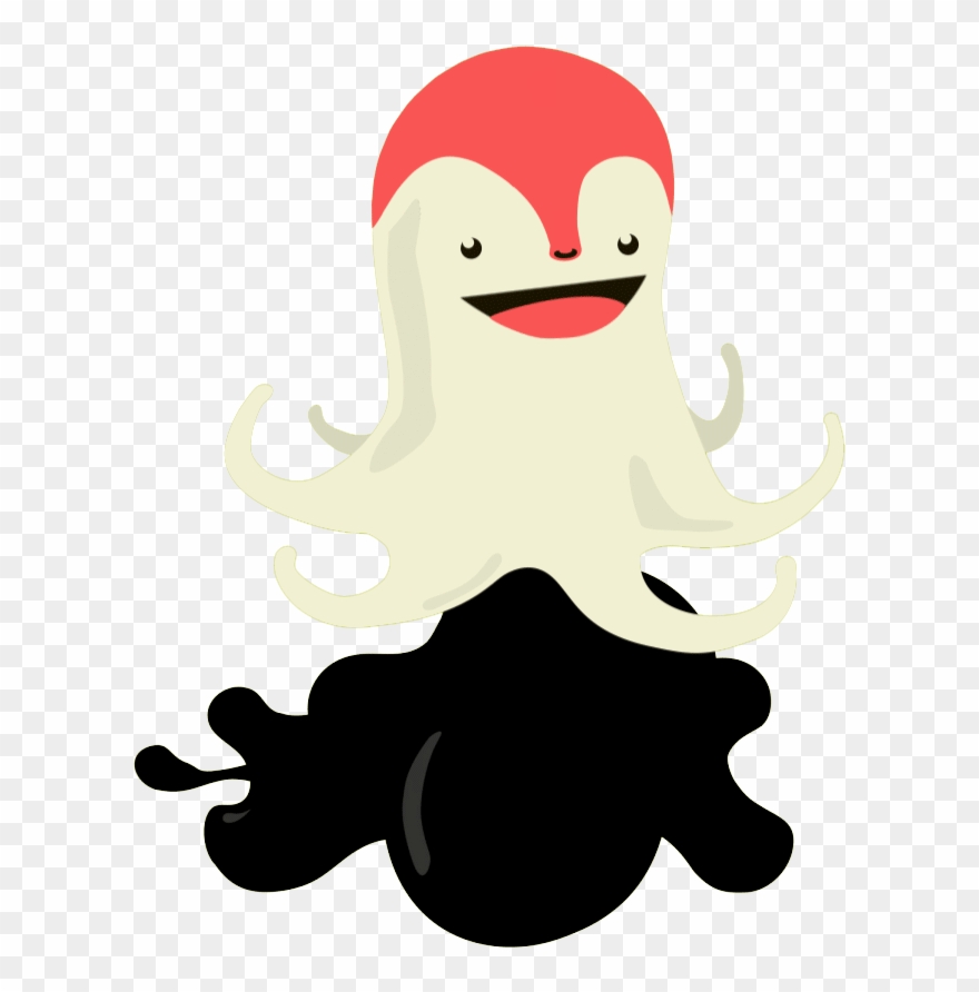 Fruit Water Splash Clipart Monster - Octopus Ink Cartoon - Png Download