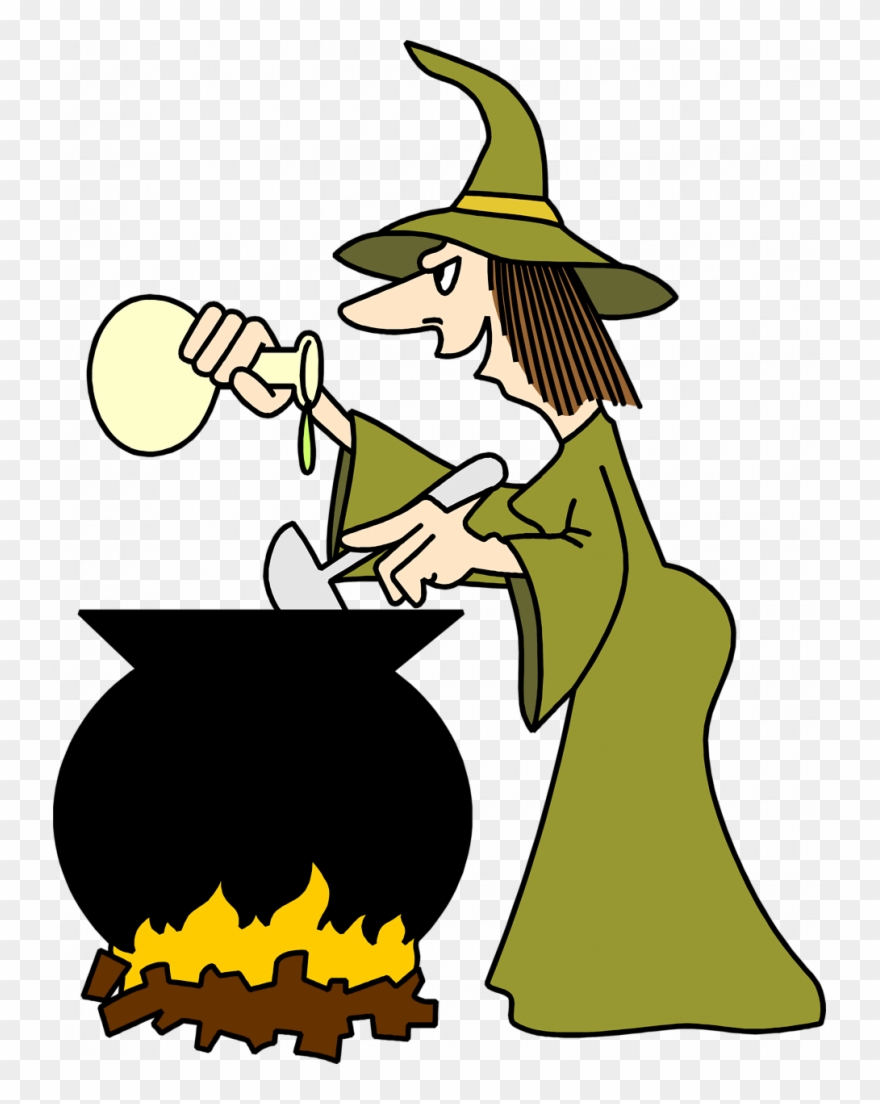 Sturdy Witches Images Free - Witch Cooking In Cauldron Clipart