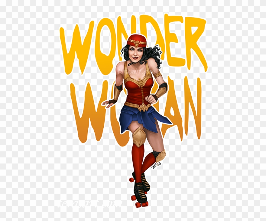 Wonder Woman Clipart Marvel - Wonder Woman En Roller - Png Download