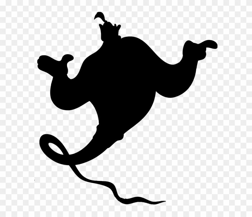 Gene Silhouette - - Aladdin Genie Silhouette Clipart