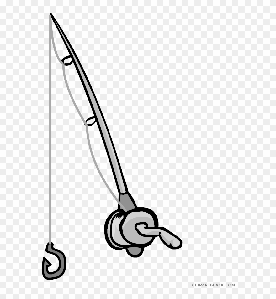 Fishing Rod Clipart - Fishing Rod Clipart Black And White - Png Download