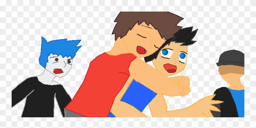 Brothers Hugs - Cartoon Clipart