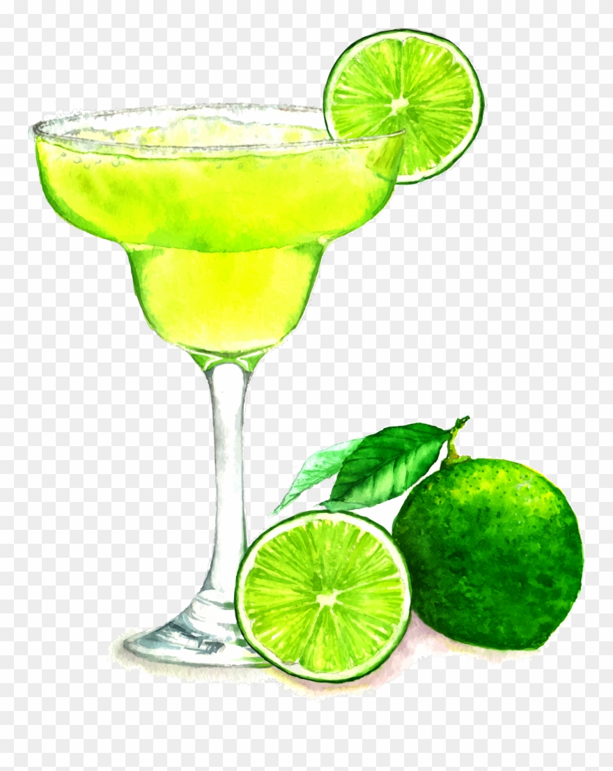 Ftestickers Watercolor Drink Cocktail Margarita - Margarita Cocktail Drawing Clipart
