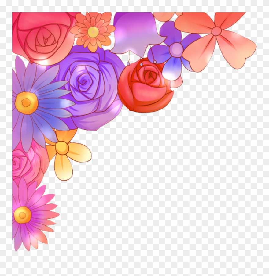 Ftestickers Sticker - Flowers Corner Border Clipart