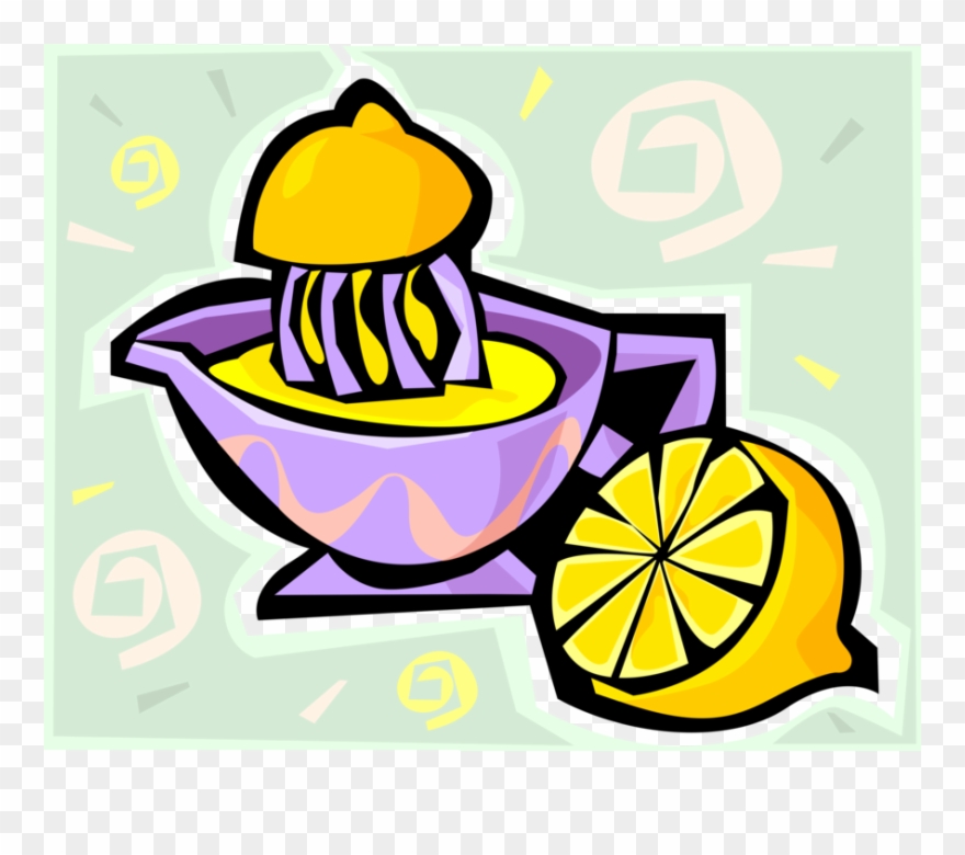 Vector Illustration Of Citrus Lemon Juicer Juice Maker Clipart