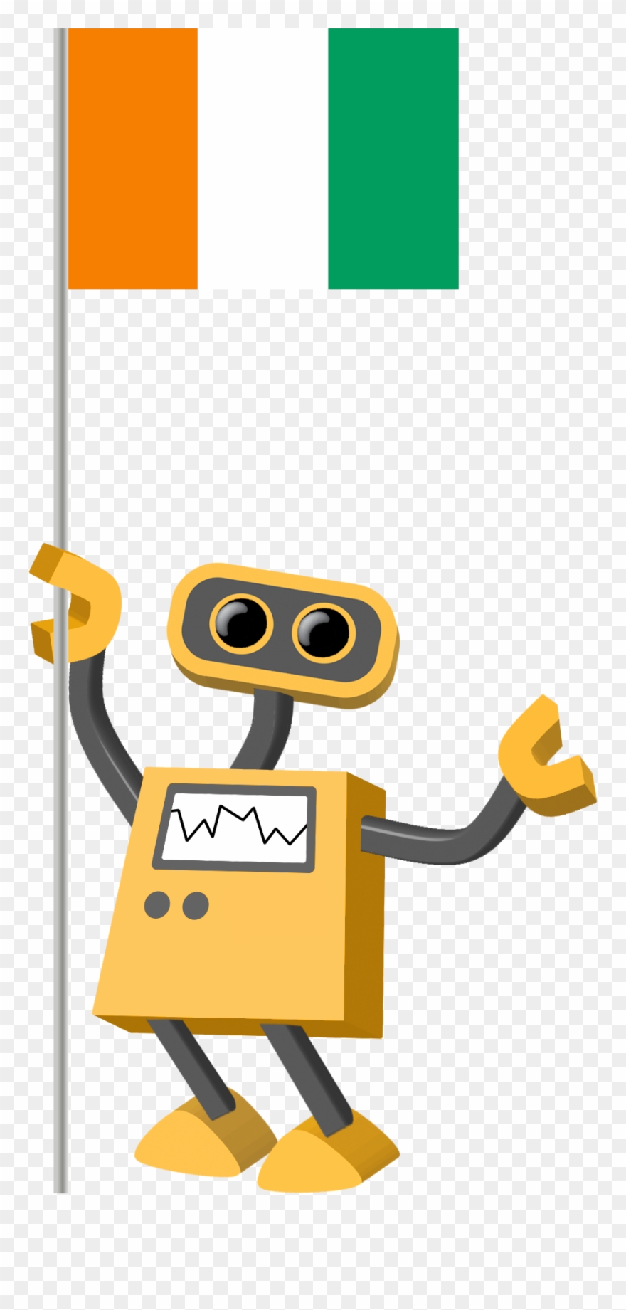 Flag Bot, Ivory Coast - Robot Clipart