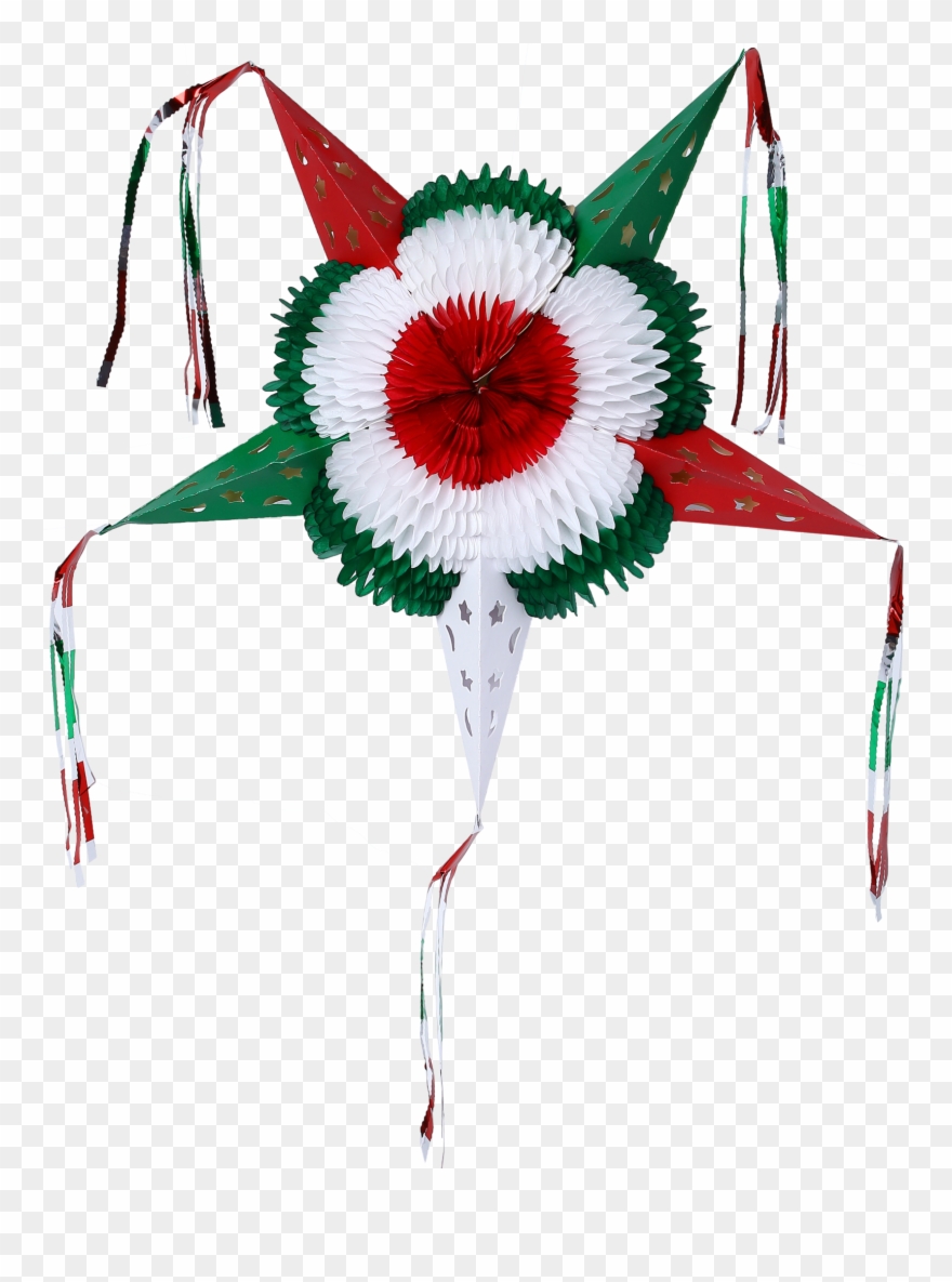 Colorful Star Mexican Piñata Foldable Cardboard Party - Floral Design Clipart