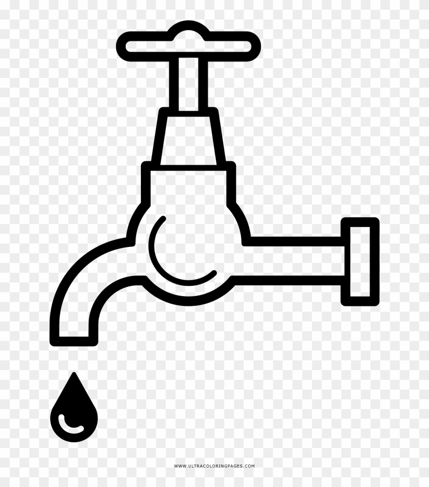 Faucet Coloring Page - El Agua Potable Para Colorear Clipart