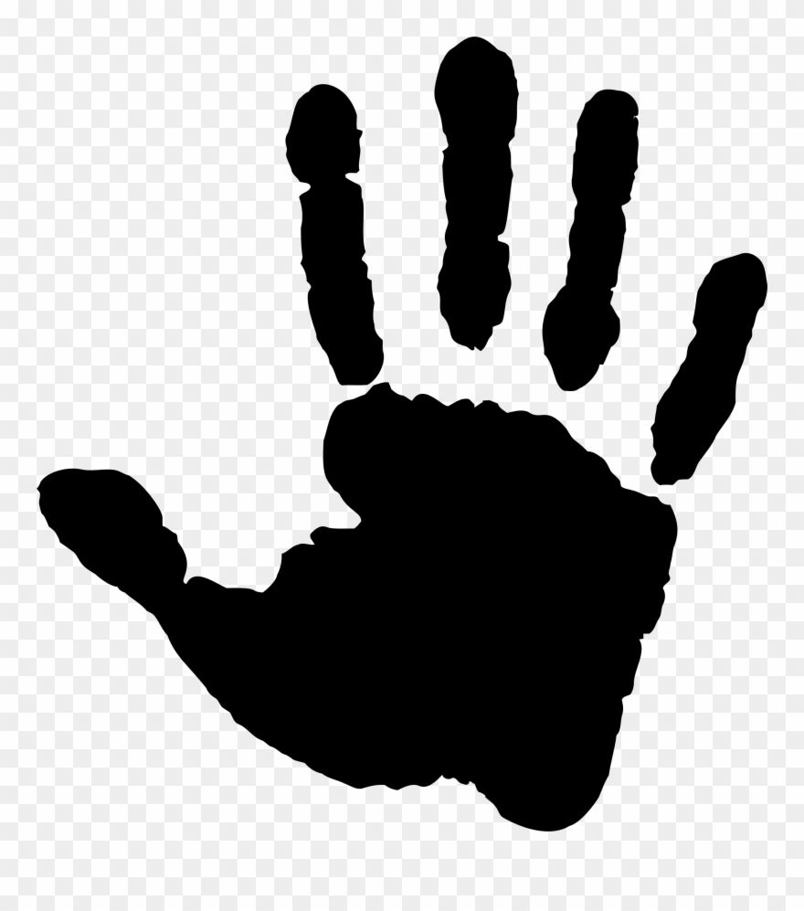 Big Image - Right Hand Print Black Clipart