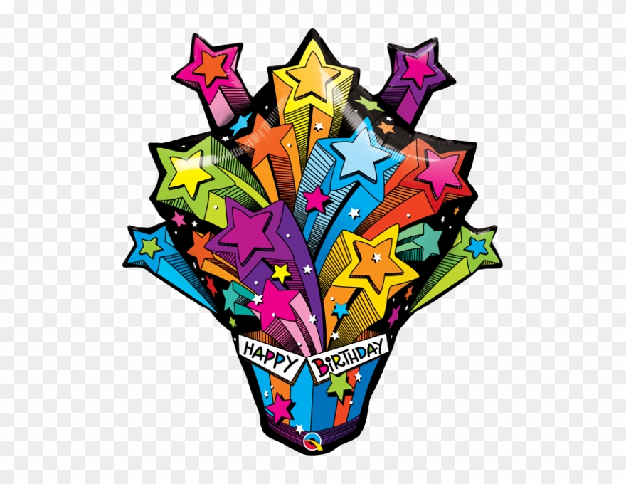 16093 - - - Shooting Stars Birthday Present - Feliz Cumpleaños Estrella Fugaz Clipart