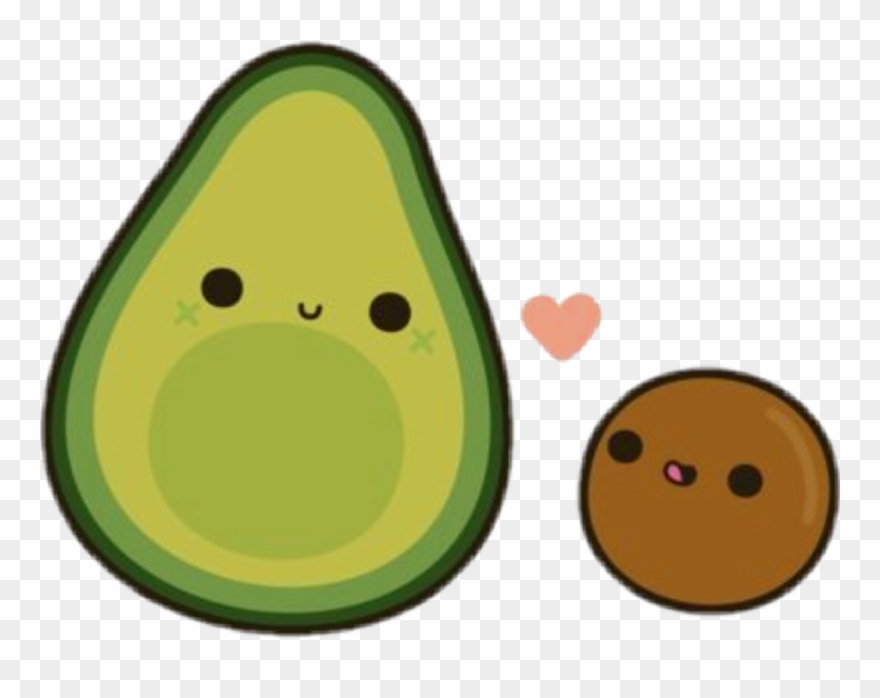 Avocado Sticker - Cartoon Cute Avocados Clipart