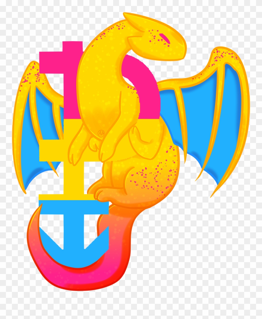 Pan - Pansexual Dragon Clipart
