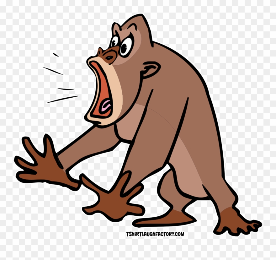 Clipart Animals Gorilla - Gorilla Cartoon Scared - Png Download