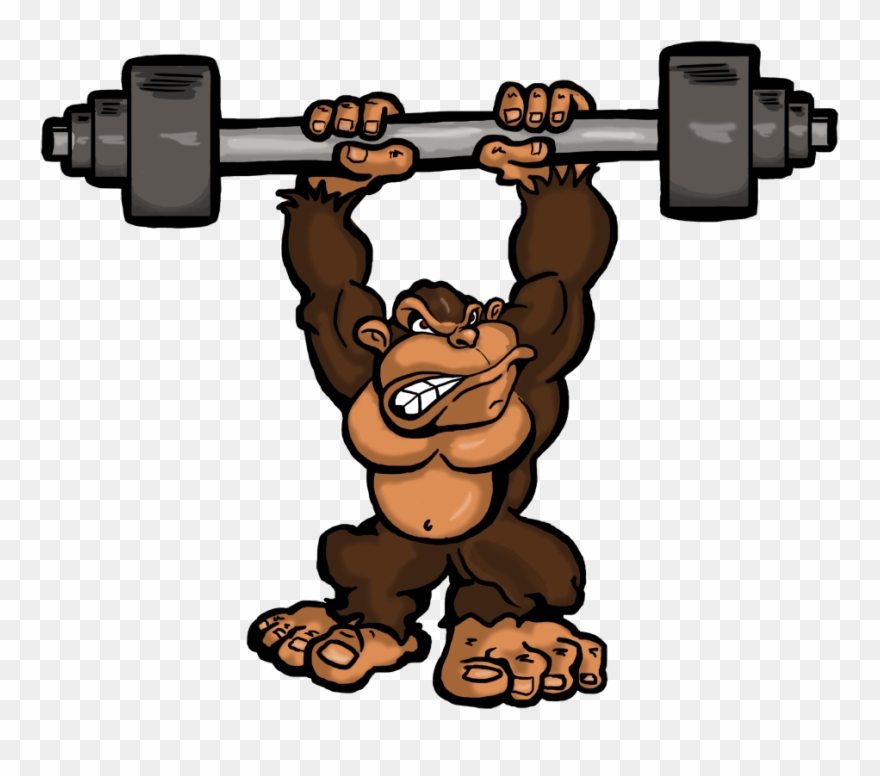 Gorilla Weights Color Full Rights - Cartoon Clipart