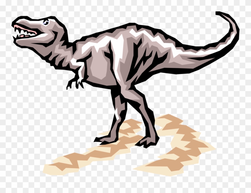 Vector Illustration Of Prehistoric Tyrannosaurus Rex - T Rex Coloring Pages Clipart