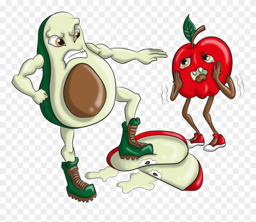 Angry Avocado For Graphic Tee - Cartoon Clipart