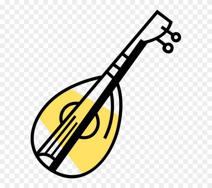 Vector Illustration Of Arabic Or Turkish Oud Stringed Clipart