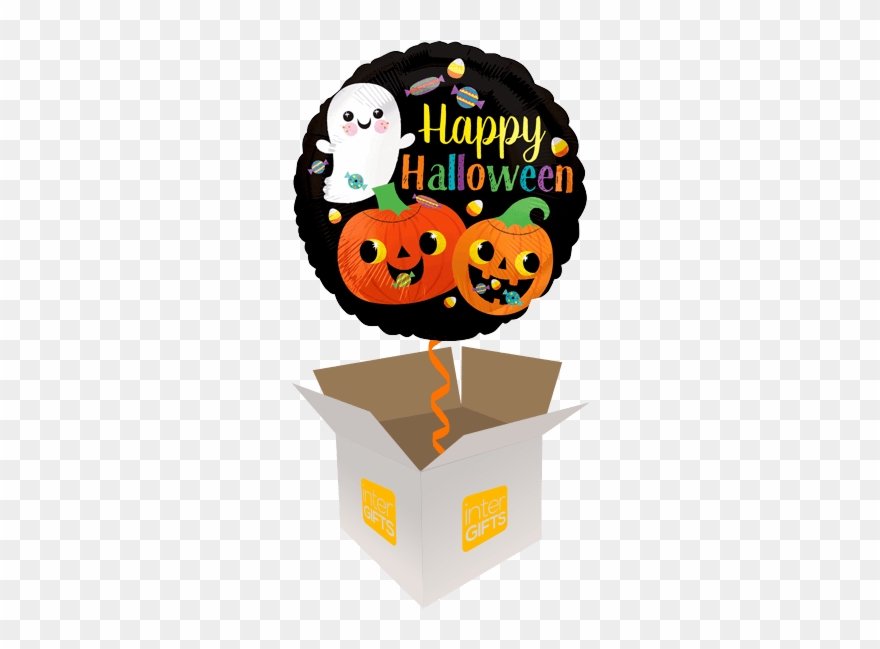 Happy Halloween Cute Ghost & Pumpkins - Birthday Bouquet Of Sunflowers Clipart