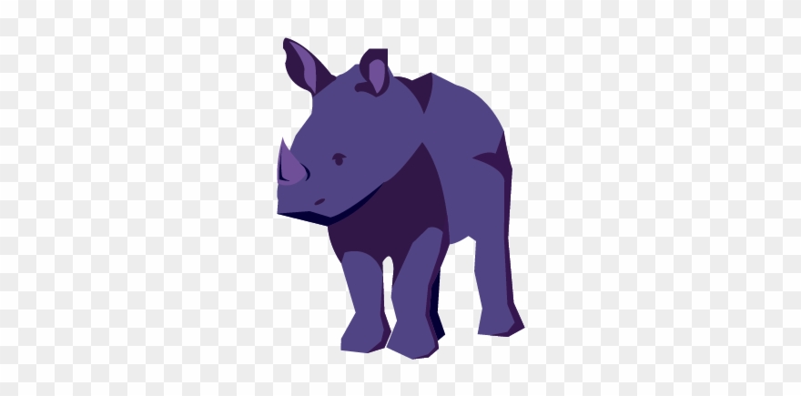Baby Rhino Illustration - Black Rhinoceros Clipart