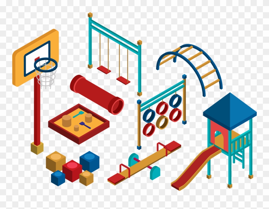 Basketball Clipart Playground - Playground Isometric Png Transparent Png