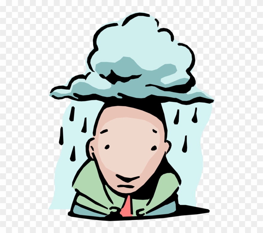 Vector Illustration Of Under Cloud Of Suspicion Idiom - Organization Clipart