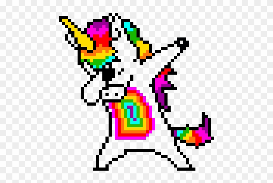 Da Da Da Dab - Dessin De Licorne En Pixel Clipart