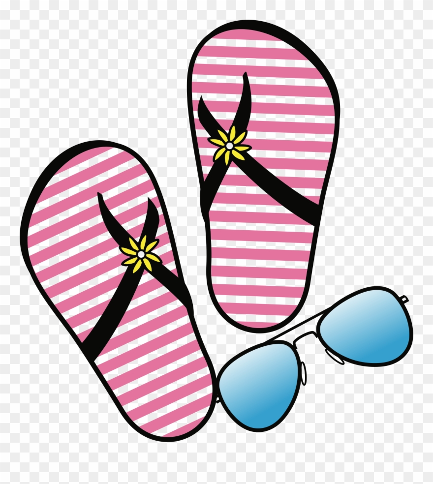 By Oksmith - Flip Flops And Sunglasses Clipart - Png Download