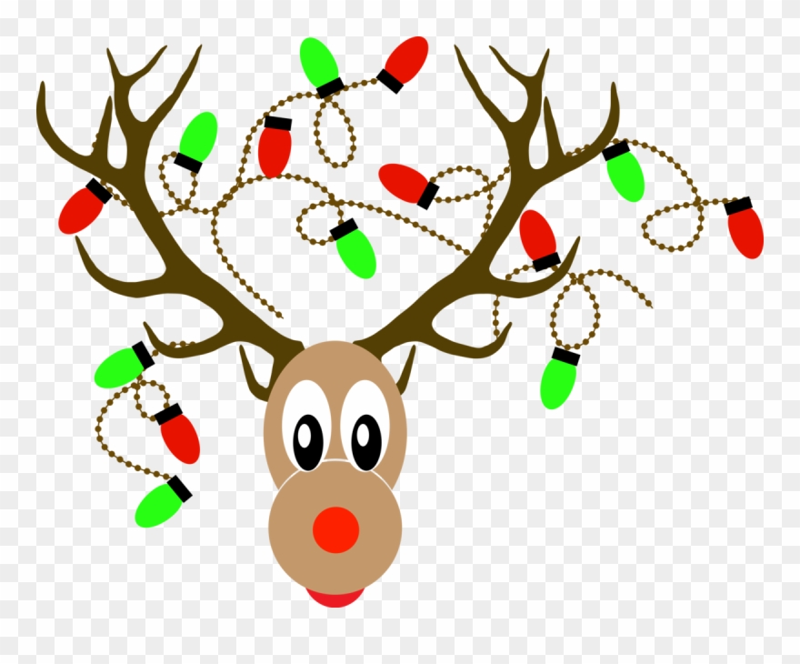 Deer Horn With Christmas Light Vector Clipart