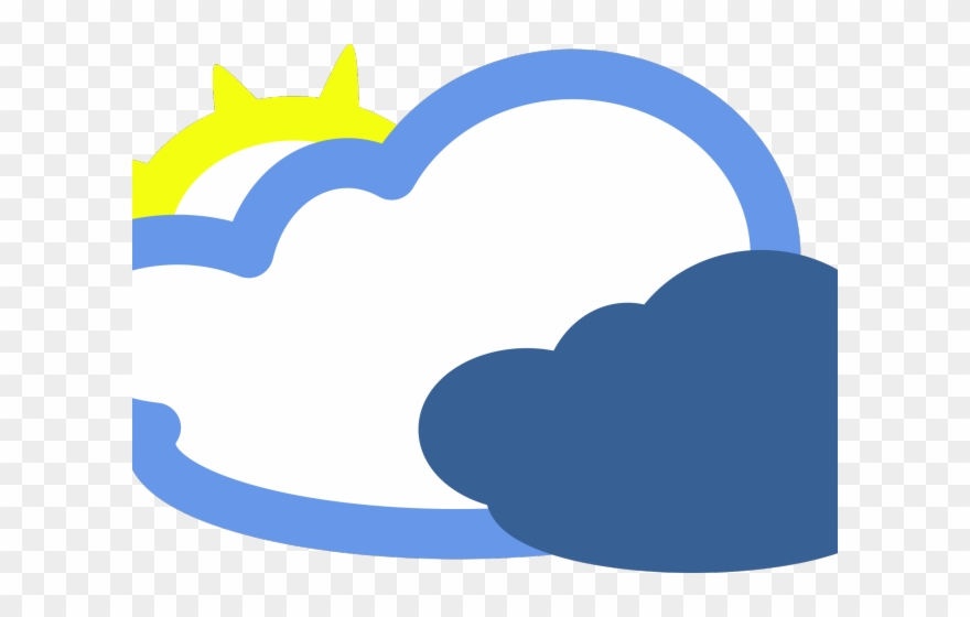 Symbol Clipart Cold Weather - Cartoon Clouds And Sun - Png Download