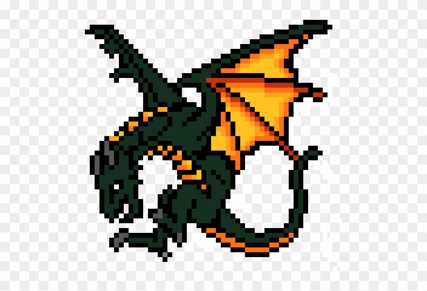 Fire Dragon - Blue Dragon Pixel Art Dragon Clipart