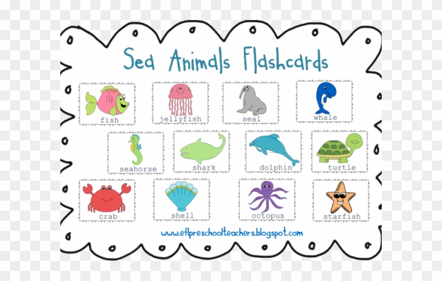 Jellyfish Clipart Sea Animal - Sea Creatures Mind Map - Png Download