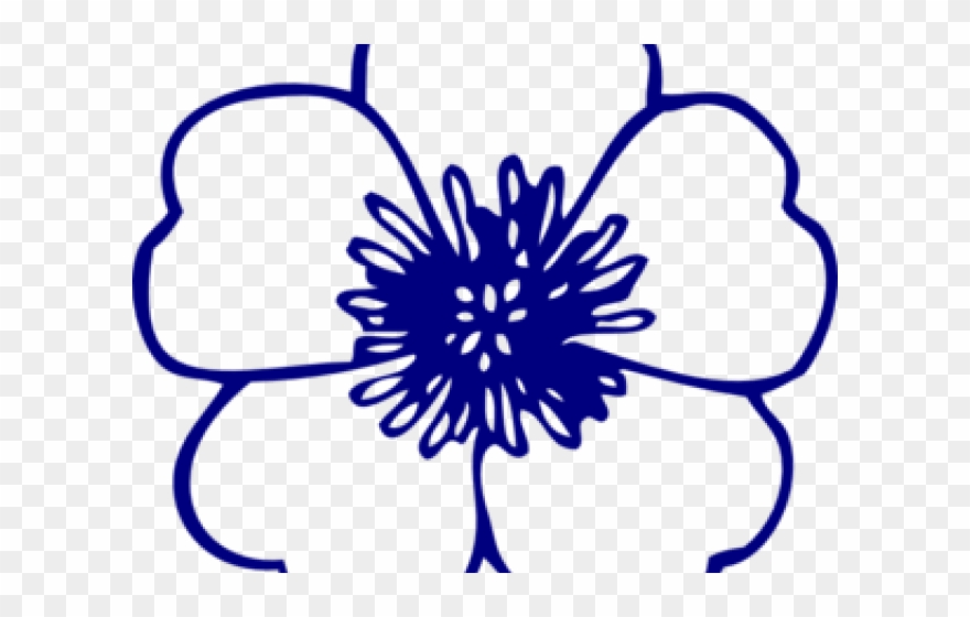 Blue Flower Clipart - Flower Vector Png In Black Transparent Png