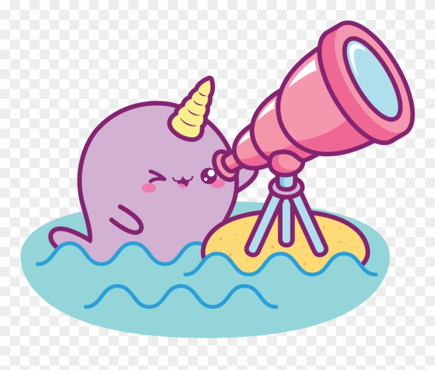 Telescope Narwhal Clipart