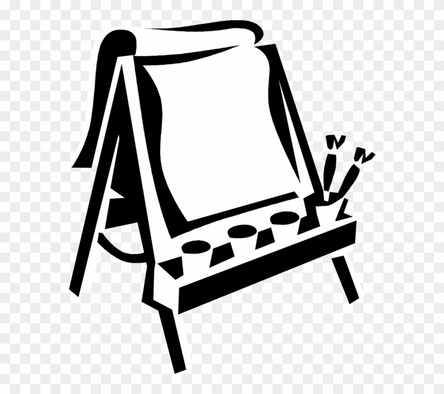 Vector Illustration Of Artist's Easel For Supporting Clipart