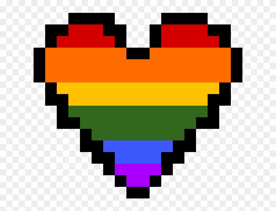 Gay - Pixel Art Rainbow Heart Clipart