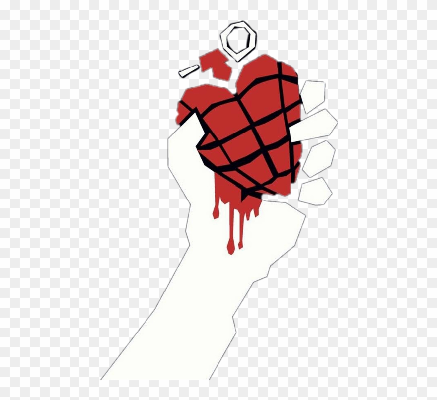 Green Day Heart Hand Grenade Clipart