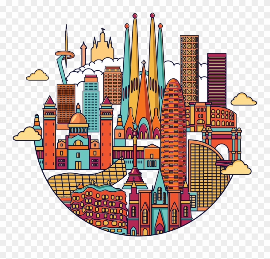 Spain City Sales - Barcelona Peace Clipart