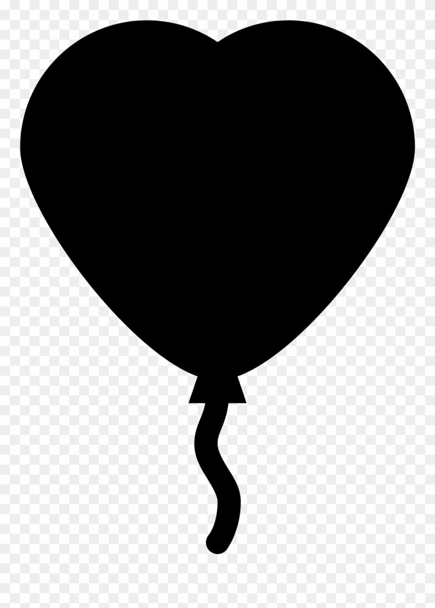 Heart Balloon Filled Icon - Stencil Hot Air Balloon Silhouette Clipart