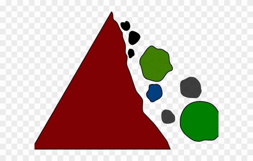 Boulders Clipart Rock Slide - Falling Rocks Hazard Sign - Png Download