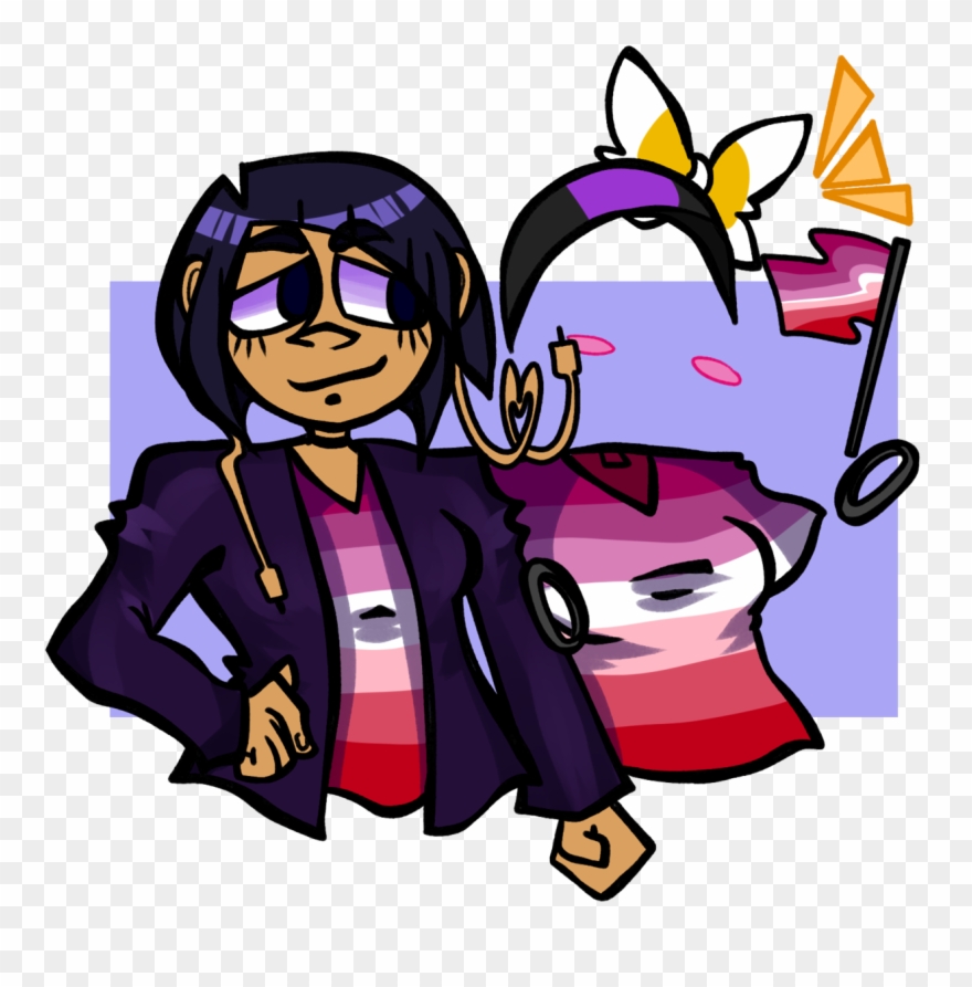 “last Pride Drawing For Now Nb Lesbian Tooru And Girl - Cartoon Clipart