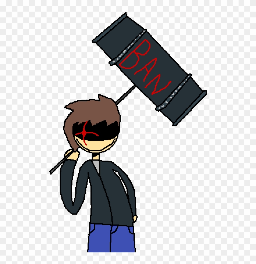 *hacker Detected**pulls Out Big Ban* - Cartoon Clipart