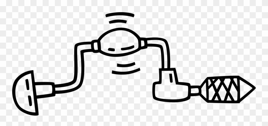 Vector Illustration Of Hand-powered Hand Drill Tool Clipart