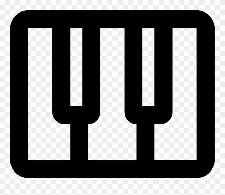 Piano Keys Outlined Instrument Comments - Piano Clipart