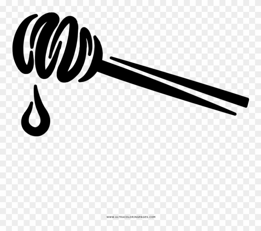 Honey Wand Coloring Page - Calligraphy Clipart